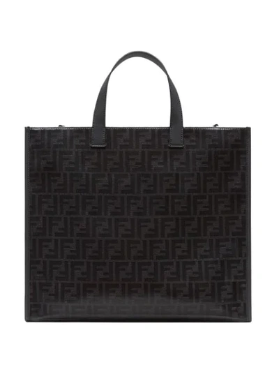 Shop Fendi Monogram Tote Bag In Black