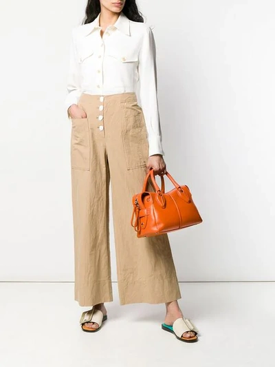 TOD'S D-STYLING SMALL TOTE BAG - 橘色