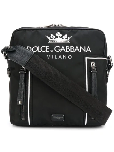 Shop Dolce & Gabbana Logo Print Crossbody In Black