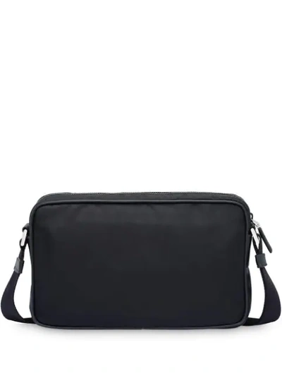 Shop Prada Logo Plaque Messenger Bag In Black