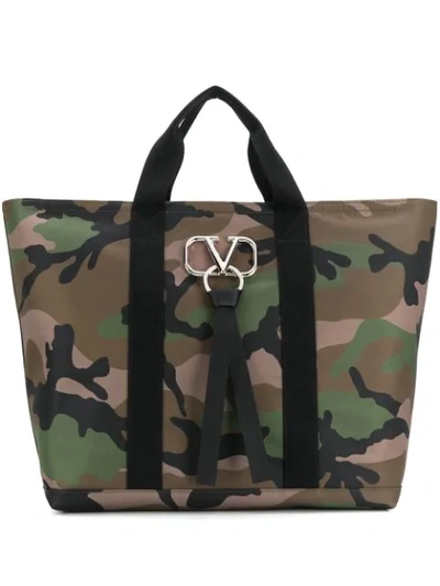 VALENTINO VALENTINO GARAVANI VRING TOTE BAG - 绿色