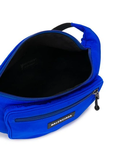 Shop Balenciaga Explorer Belt Bag In Blue