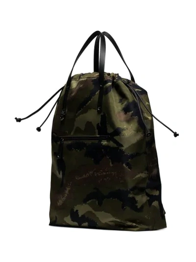 Shop Valentino Garavani Camouflage Backpack - Green
