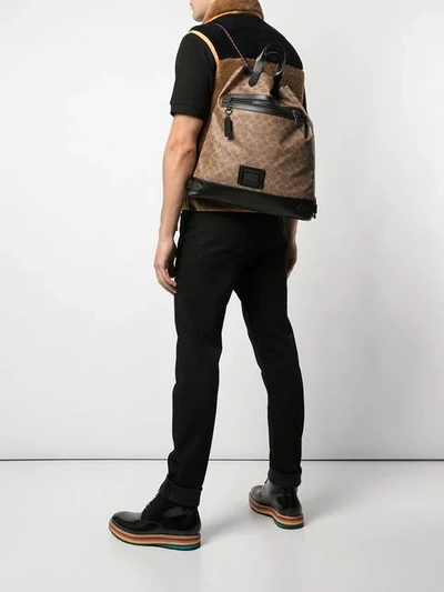 Shop Coach Academy Drawstring Backpack In Brown