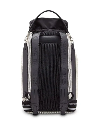 Shop Fendi Sacca Perforated-style Backpack In White
