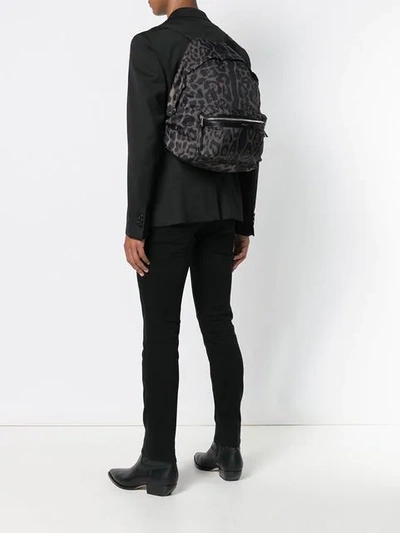 Shop Saint Laurent Foldable City Backpack In Black