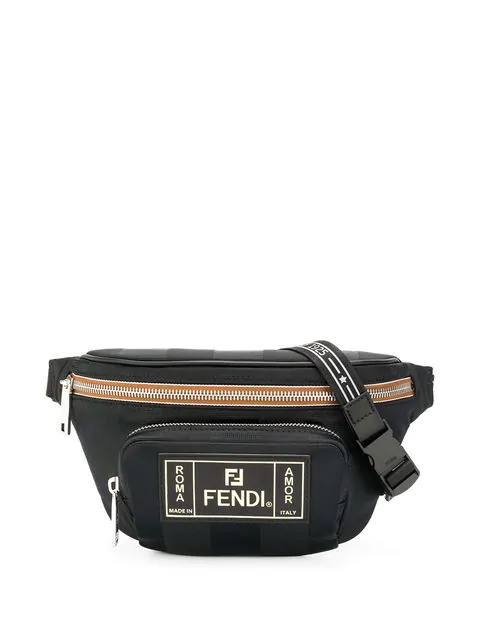 Fendi Men's Canvas Striped Belt Bag 