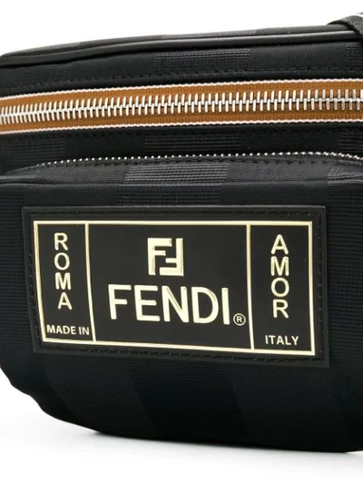 FENDI LOGO PATCH BELT BAG - 黑色