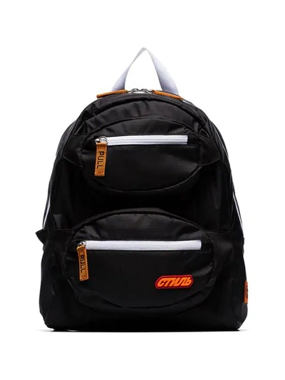 Shop Heron Preston Double Front Zip Backpack In Black