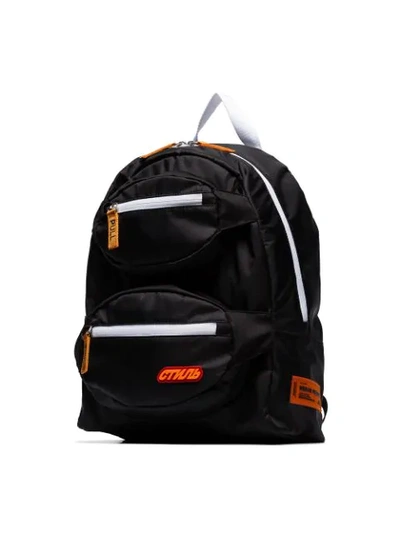 Heron Preston Double Front Zip Backpack In Black