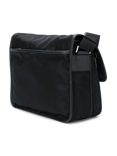 Shop Prada Safety Buckle Shoulder Bag In Black