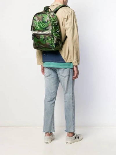 Shop Apc Camouflage Print Backpack In Green