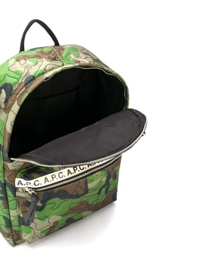 Shop Apc Camouflage Print Backpack In Green