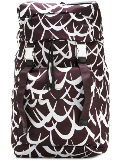 Shop Marni Geometric Print Backpack In Pink
