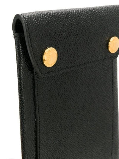 Shop Thom Browne Pebbled Envelope Phone Holder In Black