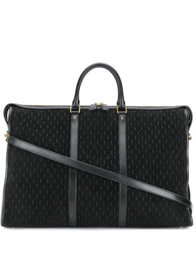 Saint Laurent Monogram Pattern Holdall Bag In Black