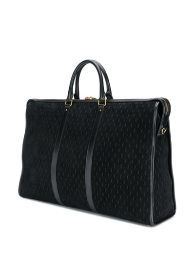 Saint Laurent Monogram Pattern Holdall Bag In Black