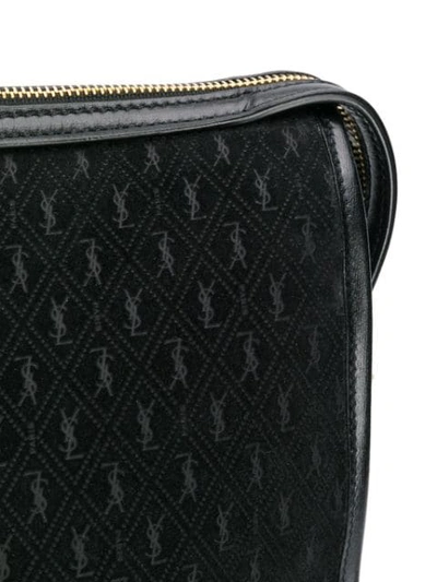 Saint Laurent Monogram Pattern Holdall Bag In Black