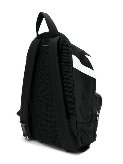 Shop Neil Barrett Lightning Bolt Backpack In Black