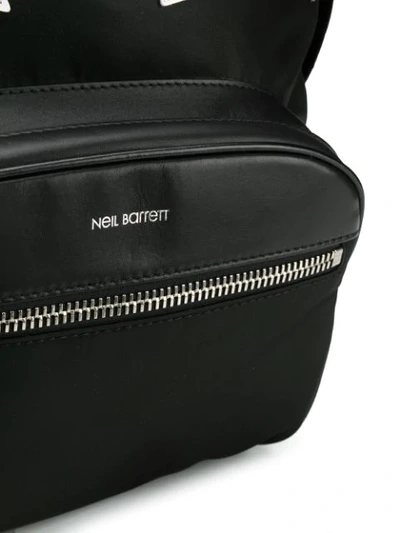 Shop Neil Barrett Lightning Bolt Backpack In Black