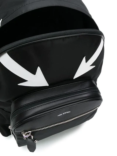 Shop Neil Barrett Lightning Bolt Backpack In Black