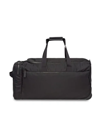 Shop Prada Nylon And Saffiano Leather Wheeled Carry-on In Black