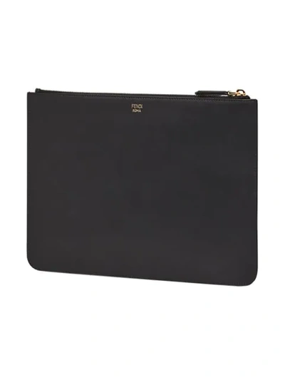 Shop Fendi Bag Bug Clutch In F0kur-black+ Soft Gold