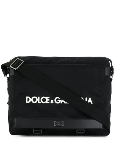 Shop Dolce & Gabbana Logo Shoulder Bag In Black