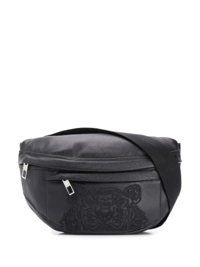 Shop Kenzo Embroidered Logo Belt Bag - Black