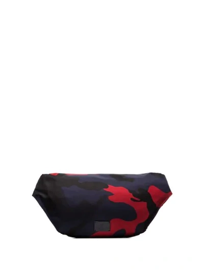 Shop Valentino Garavani Camouflage Cross Body Bag In Blue