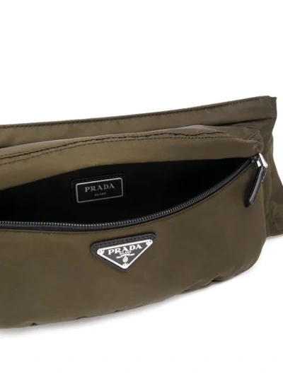 Shop Prada Logo Plaque Belt Bag In Green