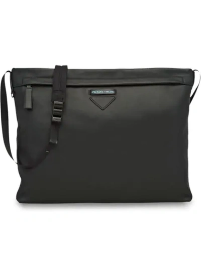 Shop Prada Leather Shoulder Bag In Black