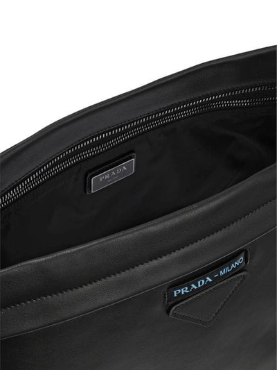 Shop Prada Leather Shoulder Bag In Black