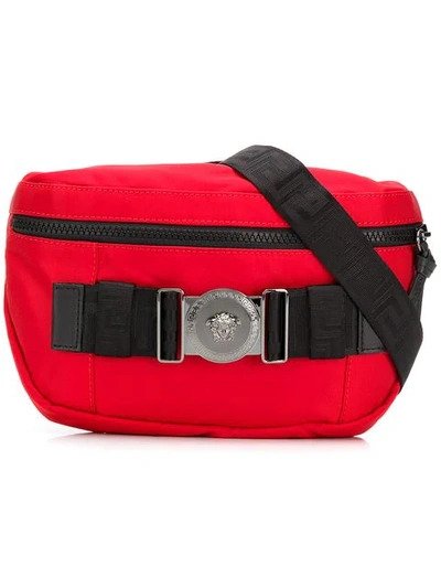 Shop Versace Greca Ribbon Belt Bag In Red