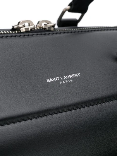 Shop Saint Laurent Wide Sized Haldalls In Black