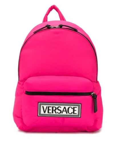 Shop Versace 90s Vintage Logo Backpack In Pink