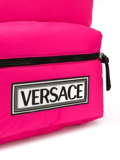 Shop Versace 90s Vintage Logo Backpack In Pink