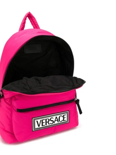 Shop Versace 90s Vintage Logo Backpack In Pink