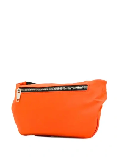 Shop Balmain Logo Embroidered Belt Bag In Orange