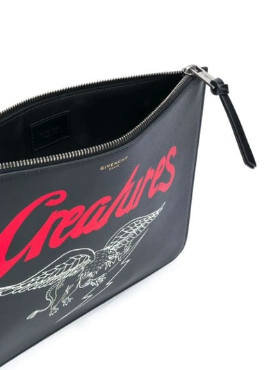 Creatures print zipped pouch
