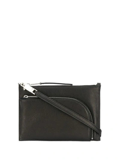 RICK OWENS TOP ZIP SHOULDER BAG - 黑色