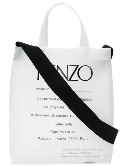 Shop Kenzo Invitation Tote In White