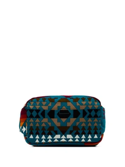 Shop Sacai Pendleton Printed Crossbody Bag In Blue