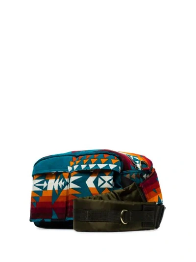 Shop Sacai Pendleton Printed Crossbody Bag In Blue