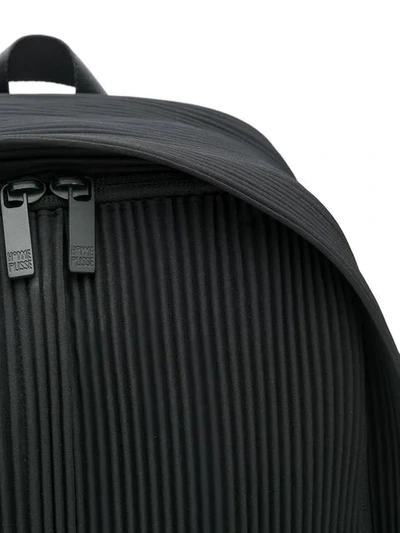 Shop Issey Miyake Pleated Zipped Backpack In Black