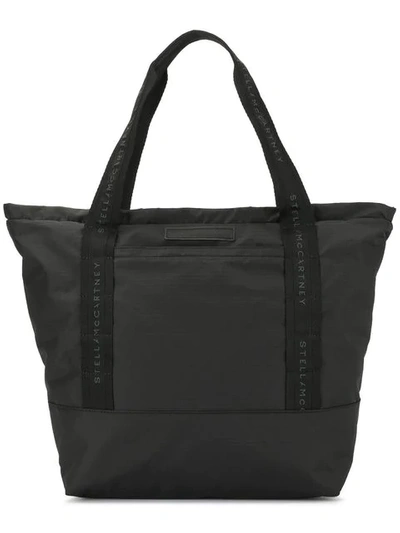 Shop Stella Mccartney Logo Strap Tote Bag In Black