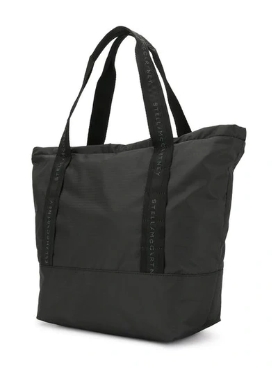 Shop Stella Mccartney Logo Strap Tote Bag In Black