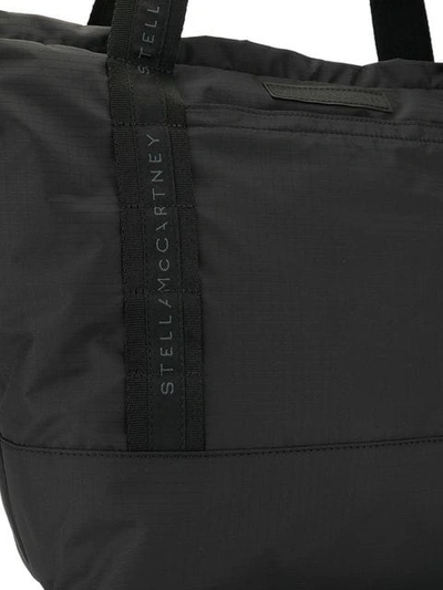 Shop Stella Mccartney Logo Strap Tote Bag In Black