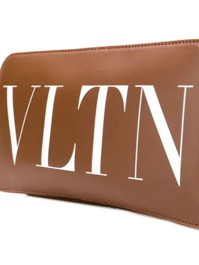 Shop Valentino Vltn Belt Bag In Brown