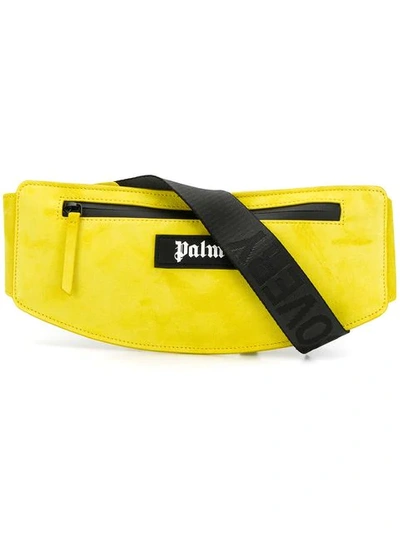 Shop Palm Angels Logo Patch Belt Bag In 6010 Yellow Black